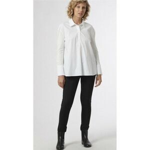 Women's Blouse Lu By Lolita White Tunic Cotton Shirt Size M